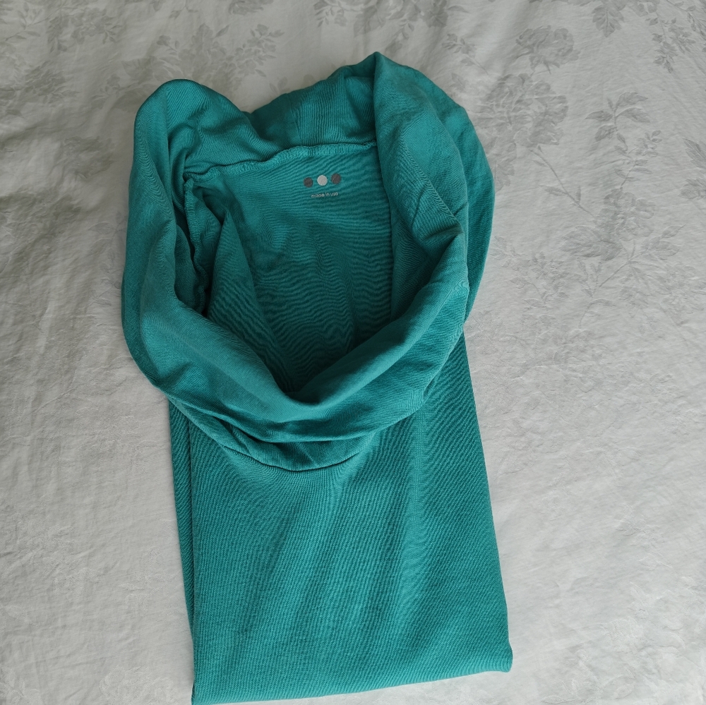 Three Dots Teal Women's Sleeveless Cowelneck. Top